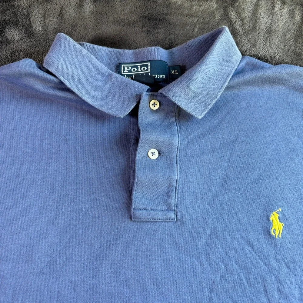 Polo Ralph Lauren Mens XL Periwinkle Blue Short Sleeve Cotton Polo Shirt Pony